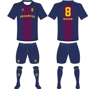 Testreszabott Cusom Szublimációs nyomtatás Stripe Soccer Jersey design Futball ingek nagykereskedelme